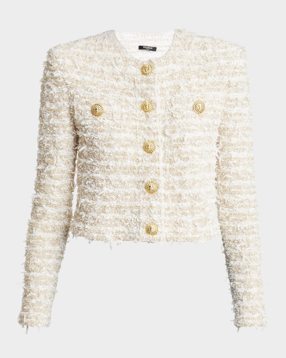 Tweed Knit Cropped Jacket